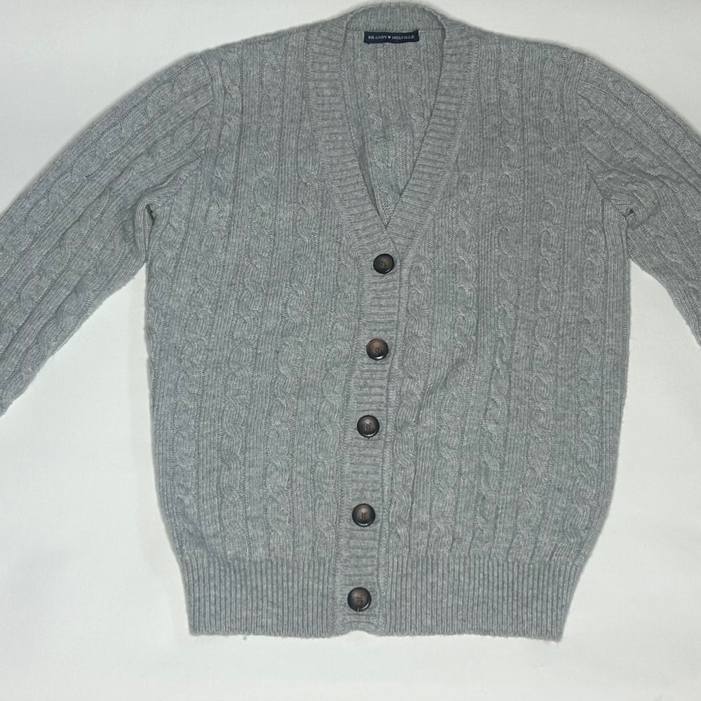 Brandy Melville Gray cable knit cardigan
